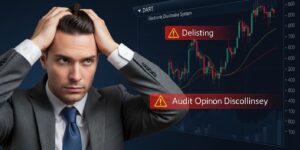 상장폐지 공시를 확인하고 절망하는 투자자