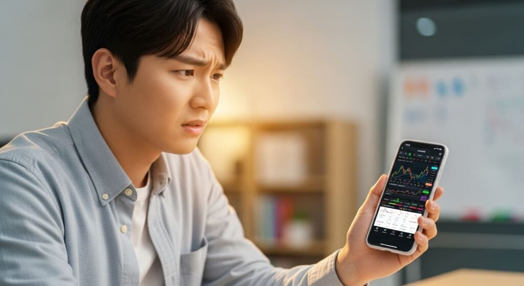 스마트폰 주식 앱의 예수금, 증거금 용어를 보며 고민하는 초보 투자자