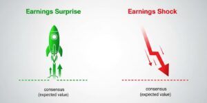 어닝 서프라이즈와 어닝 쇼크 개념도